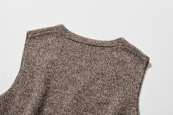 高品質羊毛V領背心，100%羊毛，淺棕色，260118-1 第8張的照片