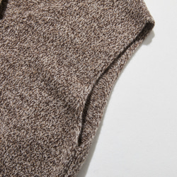 高品質羊毛V領背心，100%羊毛，淺棕色，260118-1 第6張的照片