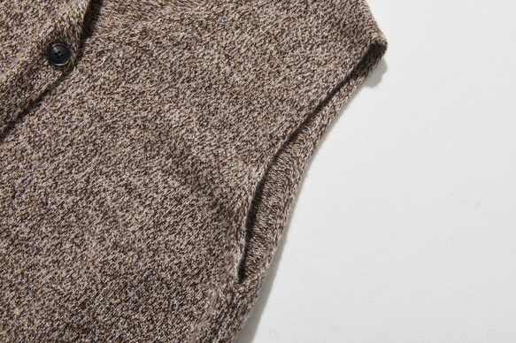 高品質羊毛V領背心，100%羊毛，淺棕色，260118-1 第6張的照片