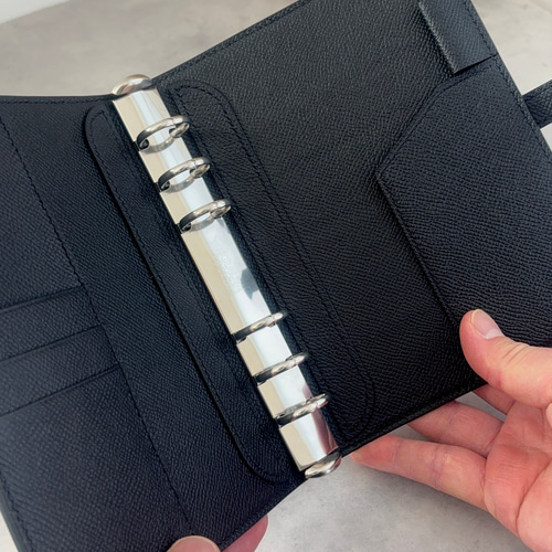 システム手帳】バイブルサイズ/フランス産エプソンレザー／総手縫い