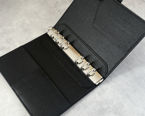 システム手帳】バイブルサイズ/フランス産エプソンレザー／総手縫い