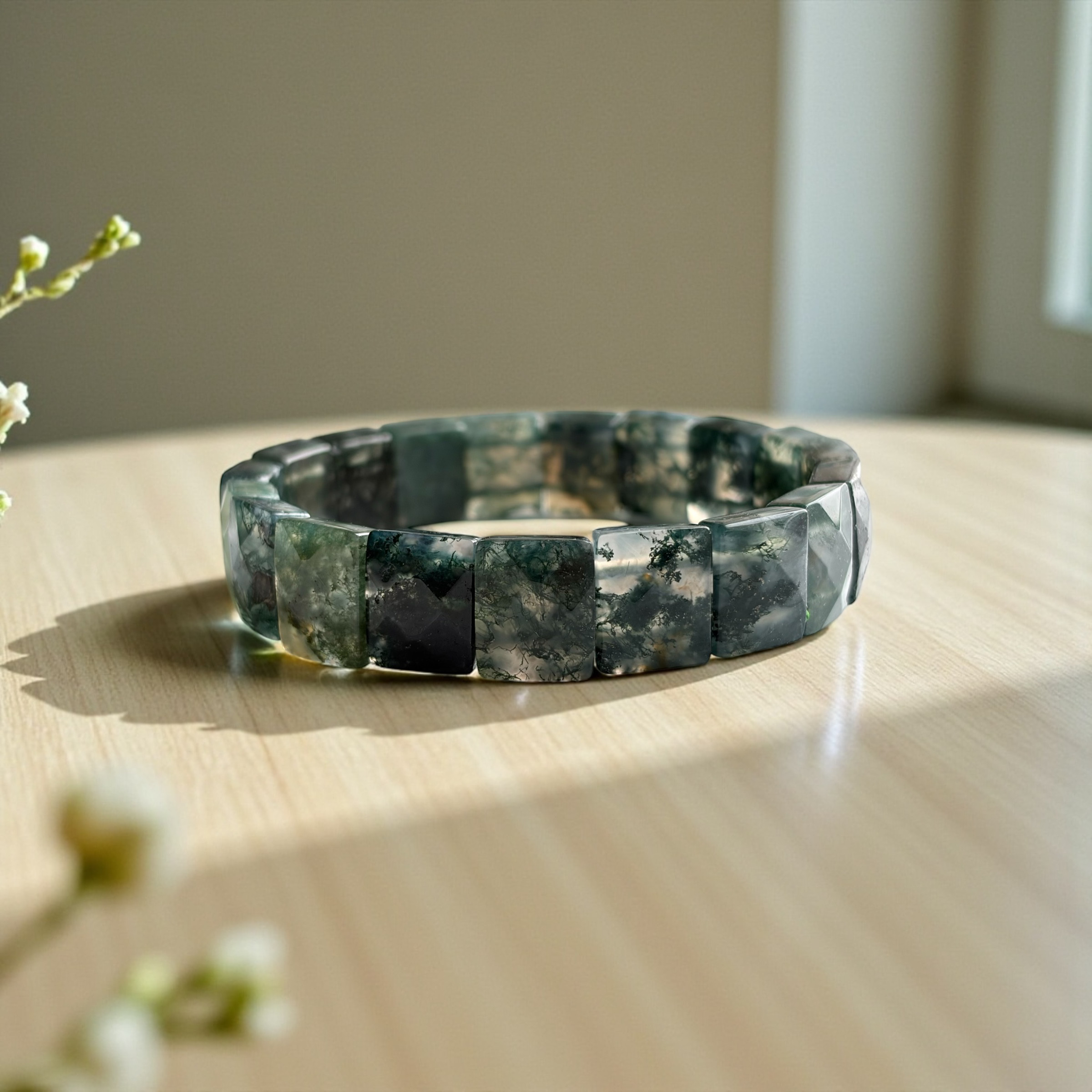 濃厚✨グリーンモスアゲートバングル