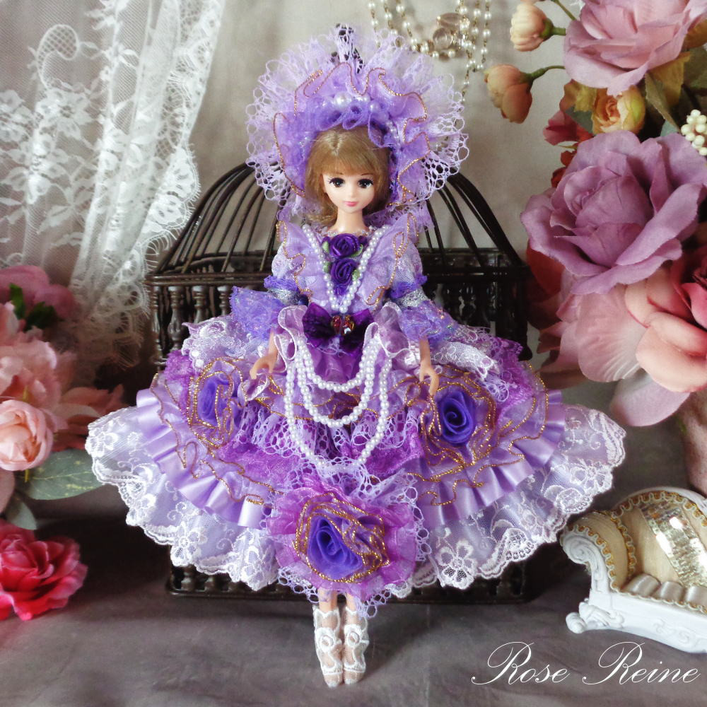 ロリータロマンス アメジストフェアリー パープルグラデーションドールドレス豪華５点セット