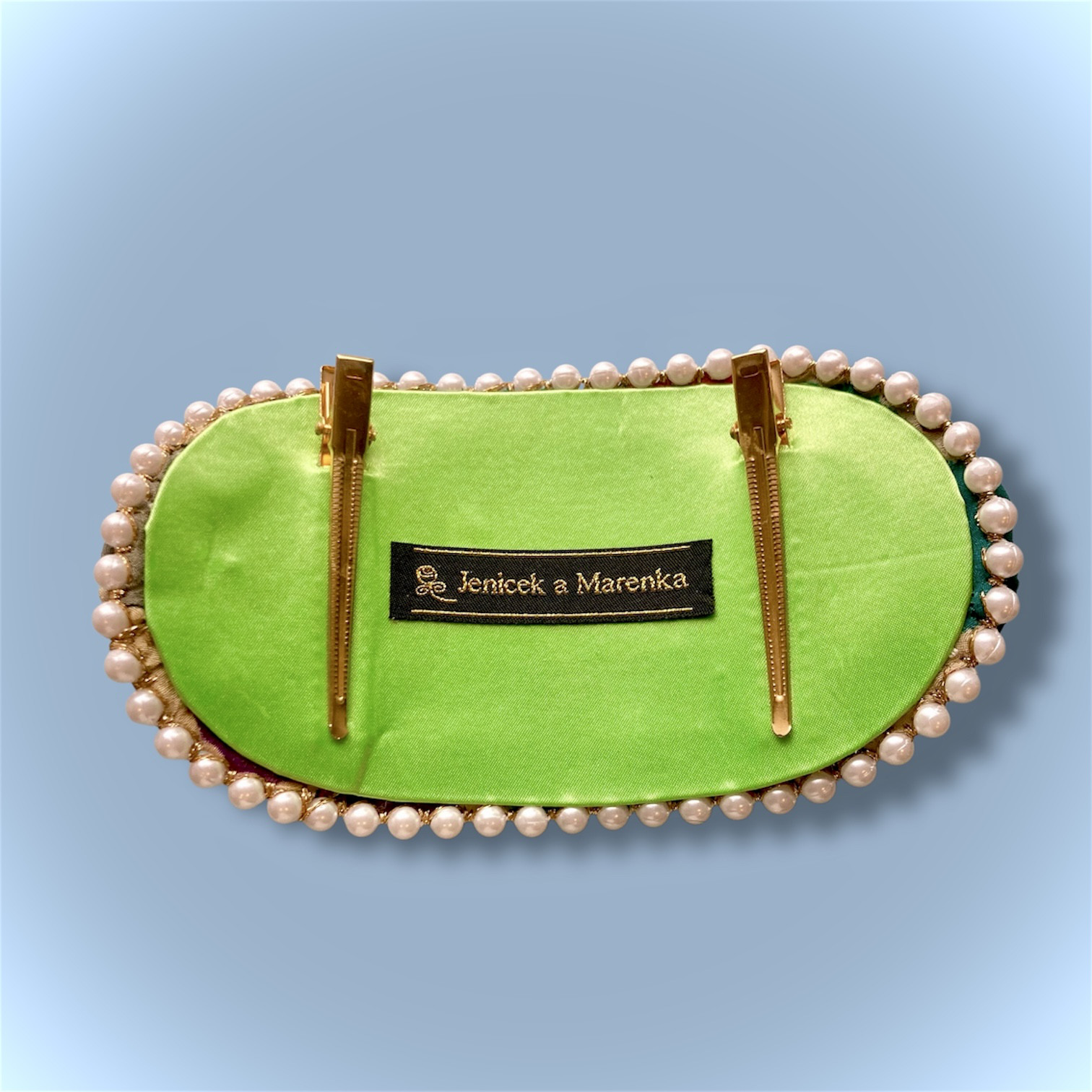 ✤ アンティーク縮緬 パール巻ヘッドドレス/古典柄 ヨーヨーキルト ✤