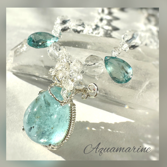海の精の宝物✴︎アクアマリンの3wayワイヤージュエリー 海の精の宝物✴︎アクアマリンの3wayワイヤージュエリー ネックレス