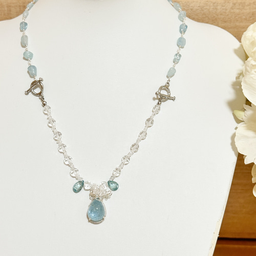 海の精の宝物✴︎アクアマリンの3wayワイヤージュエリー 海の精の宝物✴︎アクアマリンの3wayワイヤージュエリー ネックレス