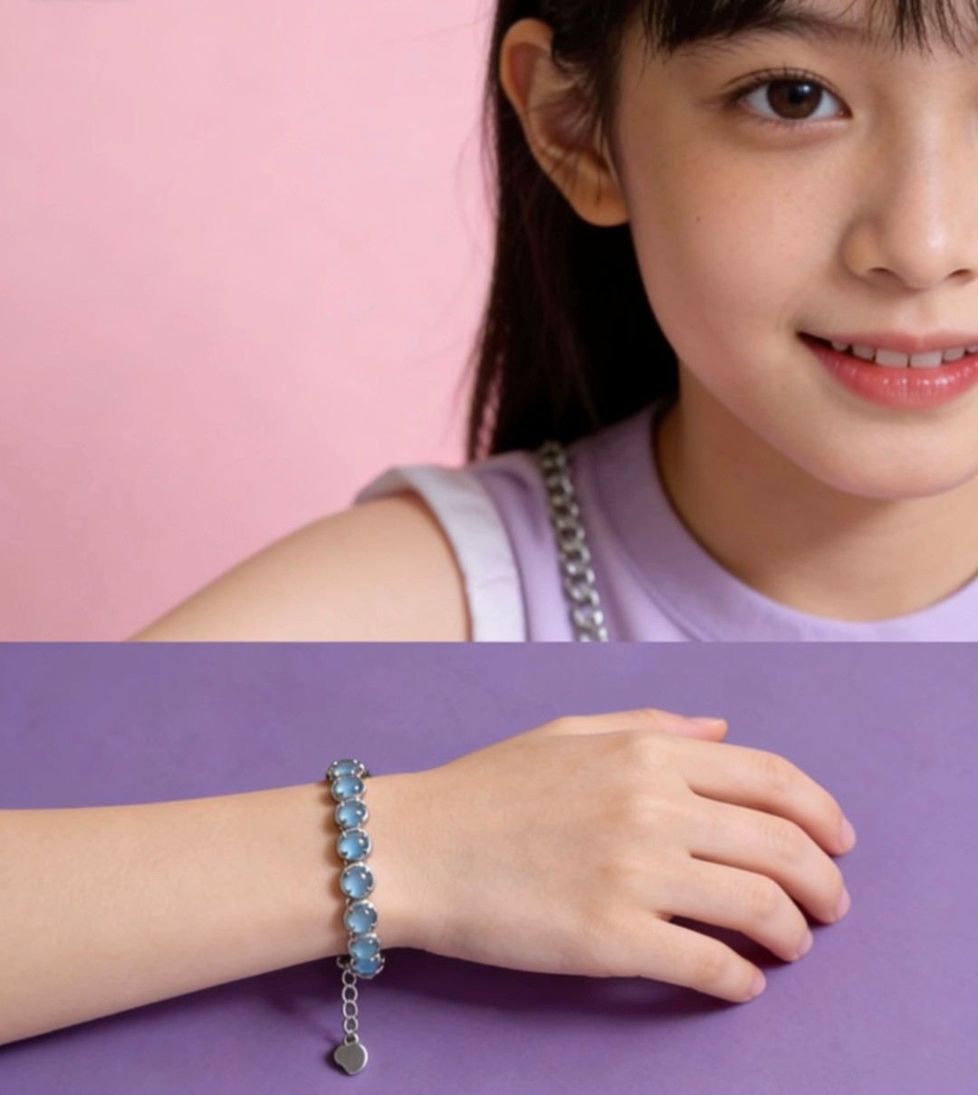 独自デザイン、自分でプロが手掛けた、天然の夢のようなアイスブルー翡翠のブレスレット