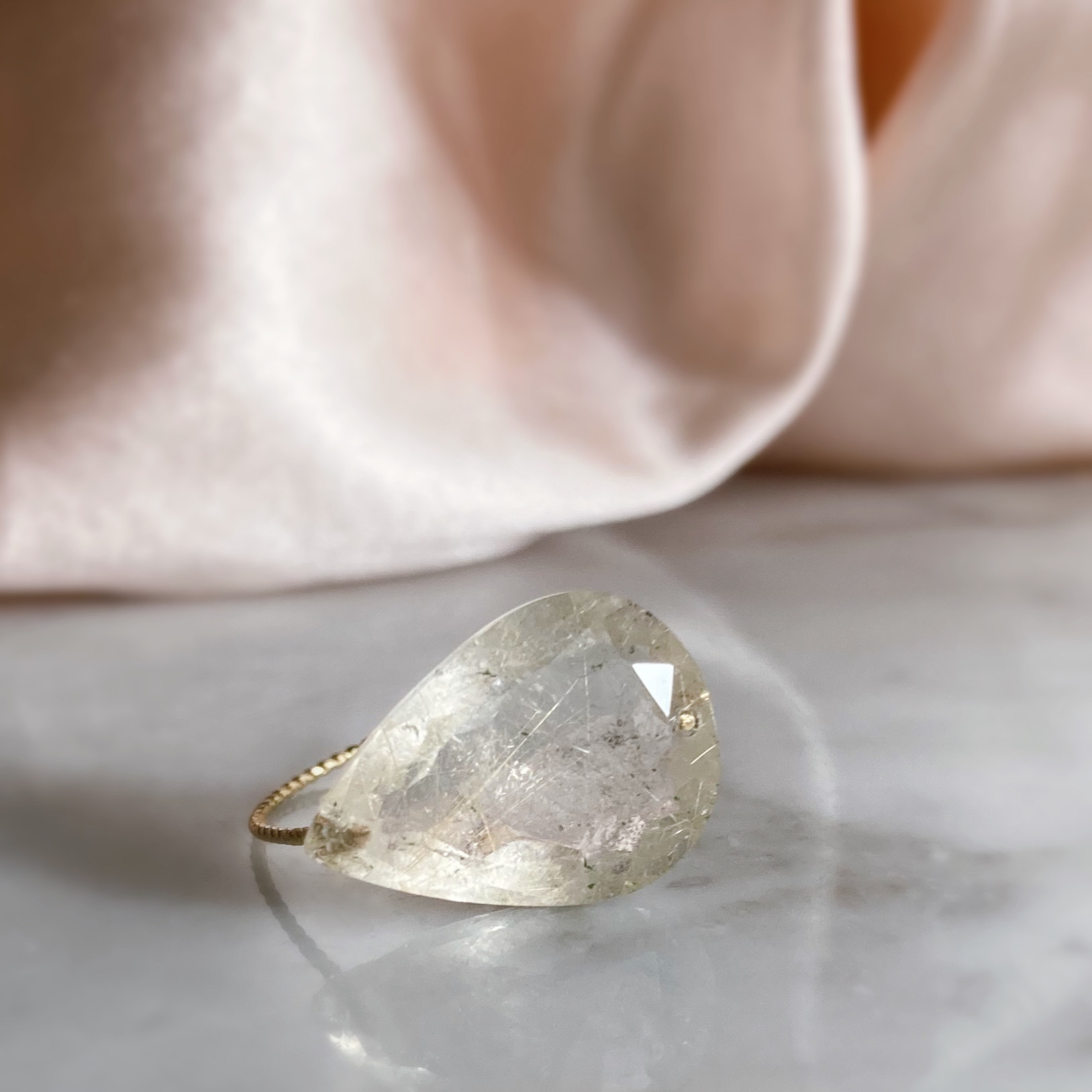 Prana candy gem ✴︎大粒ゴールデンルチルクォーツ✴︎k14gfリング