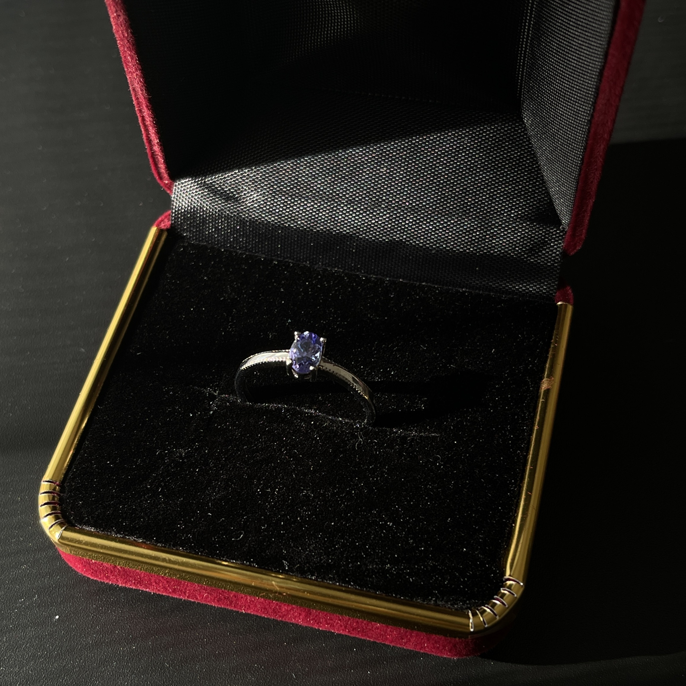 タンザナイト リング｜S925 シルバー｜オーバルカット｜フリーサイズリング