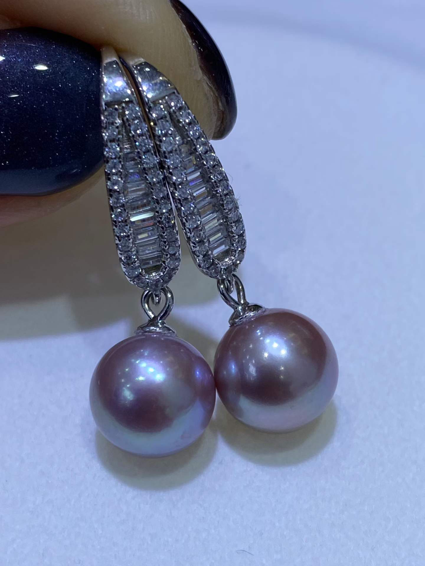 【高級】淡水真珠　ピアス9-10mm　s925 4201