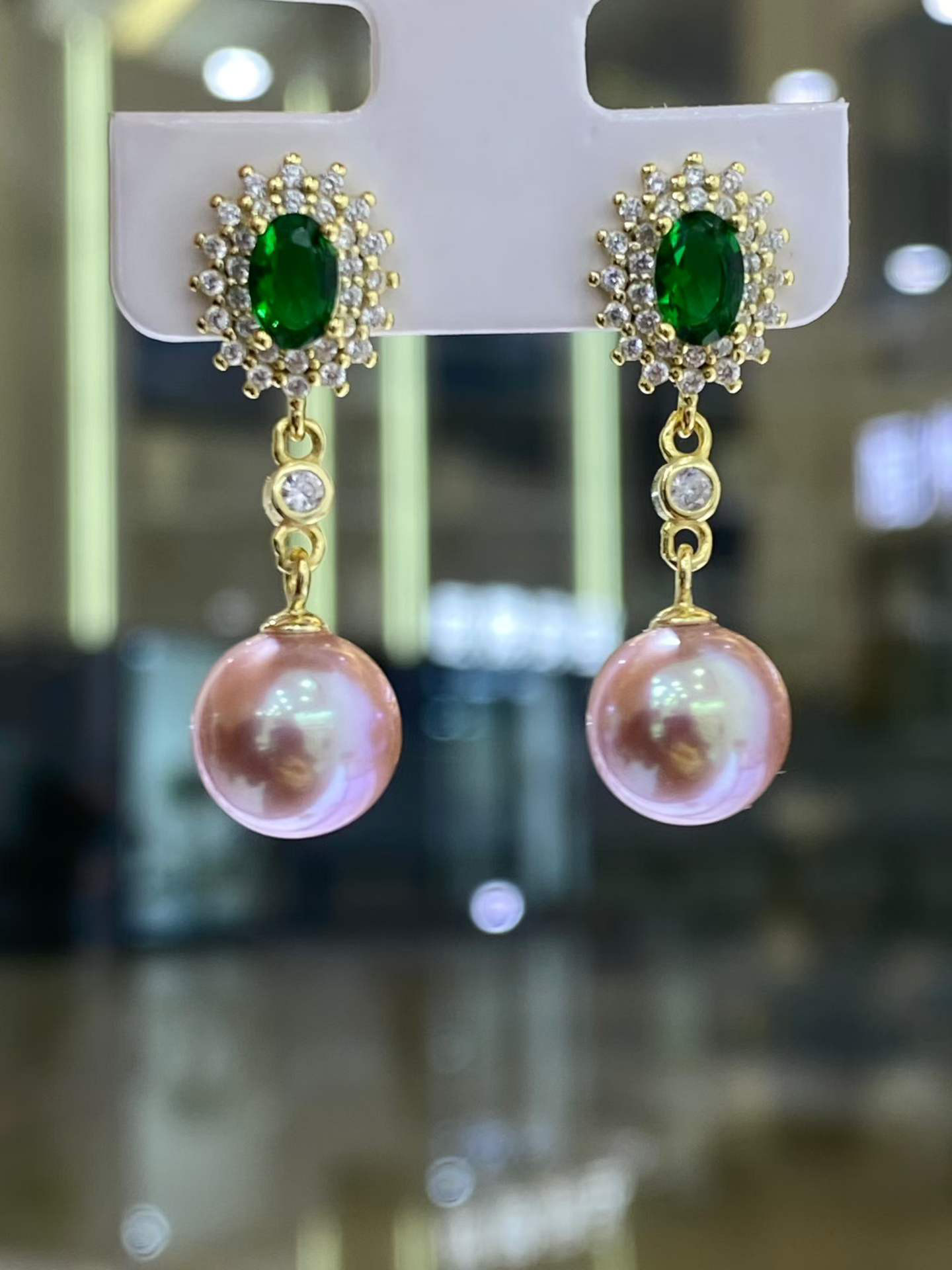 【高級】淡水真珠　ピアス9-10mm　s925  8201