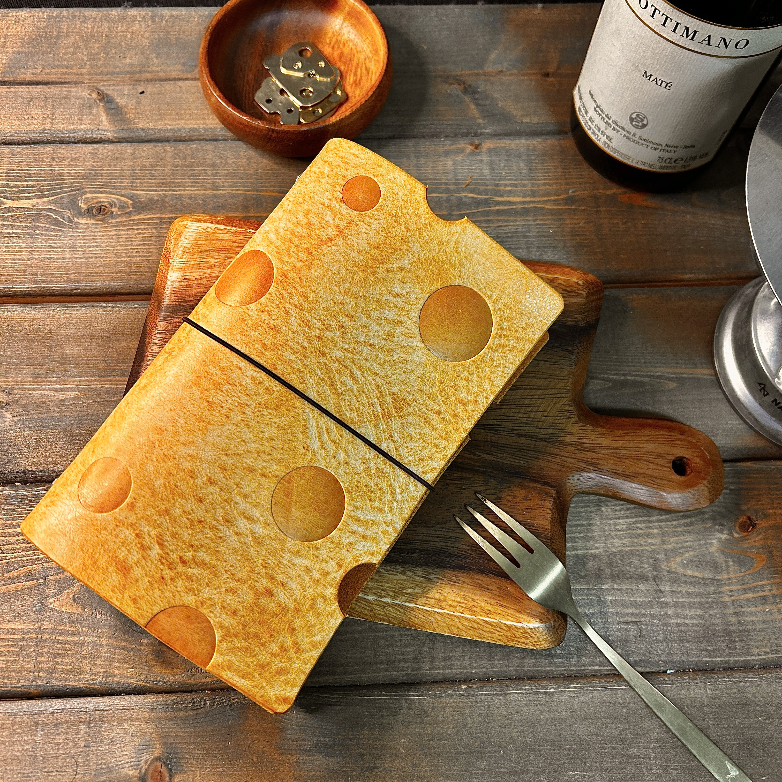 【ナローサイズ】チーズみたいな システム手帳 6穴　レザー　本革