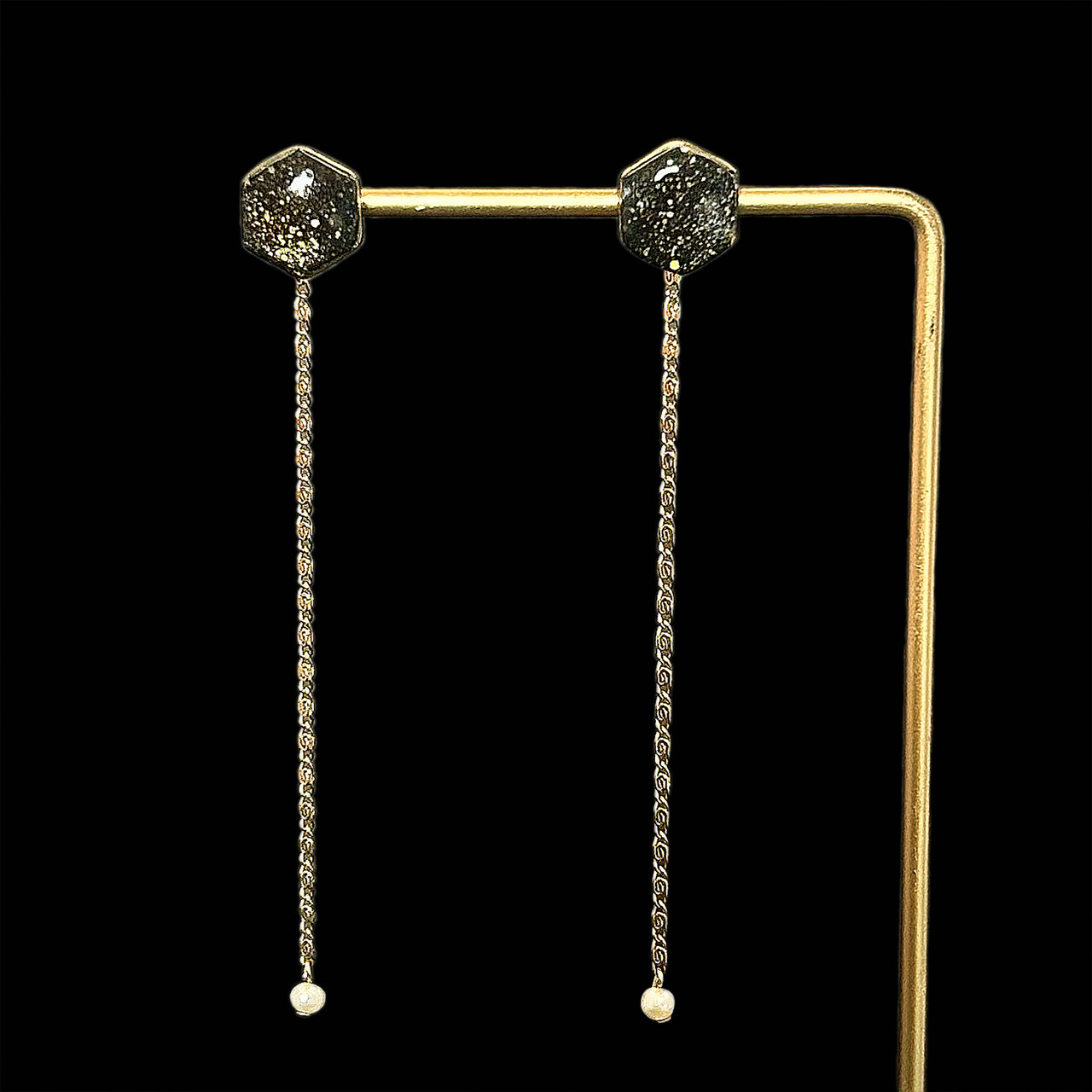 夜空の2wayチェーンピアス - 淡水パール / Nocturne