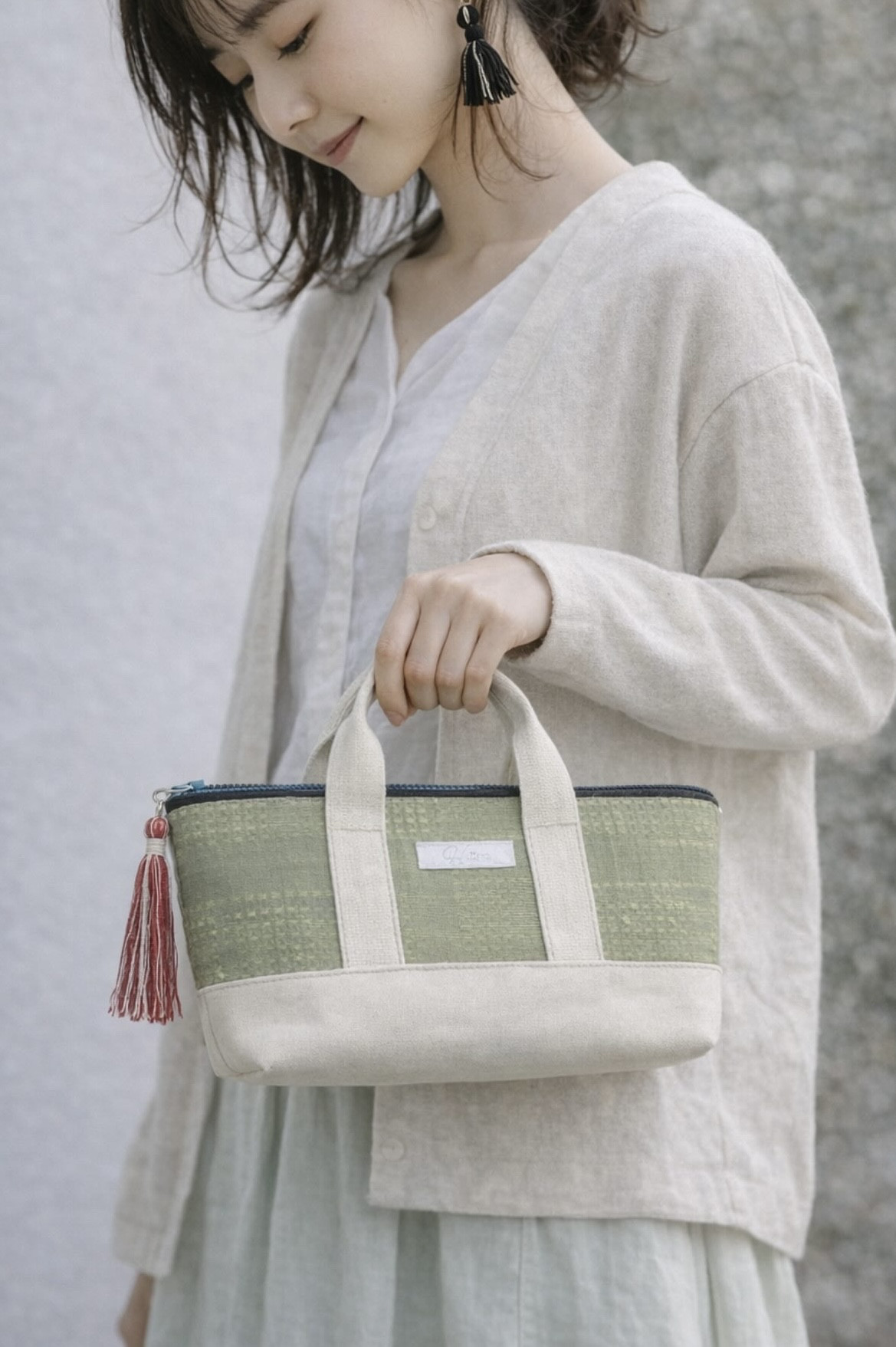 （Tråda トローダ）一期一会の一点もの。あじろ織×帆布のFUNAGATA to-to S 遠州織物