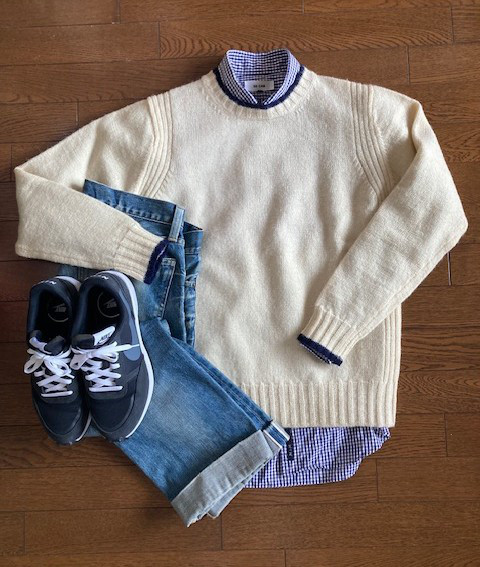 英国羊毛　Shepley yarn クルーネックセーター