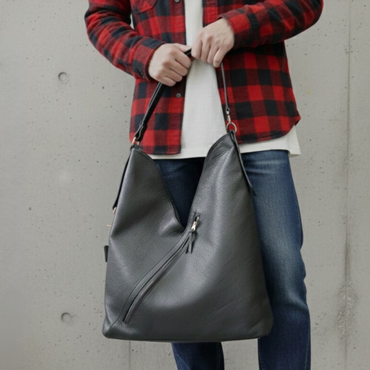 バッグ トートバッグ メンズ レザー 本革 ミディアムバッグ ドリンクホルダー スマホポケット