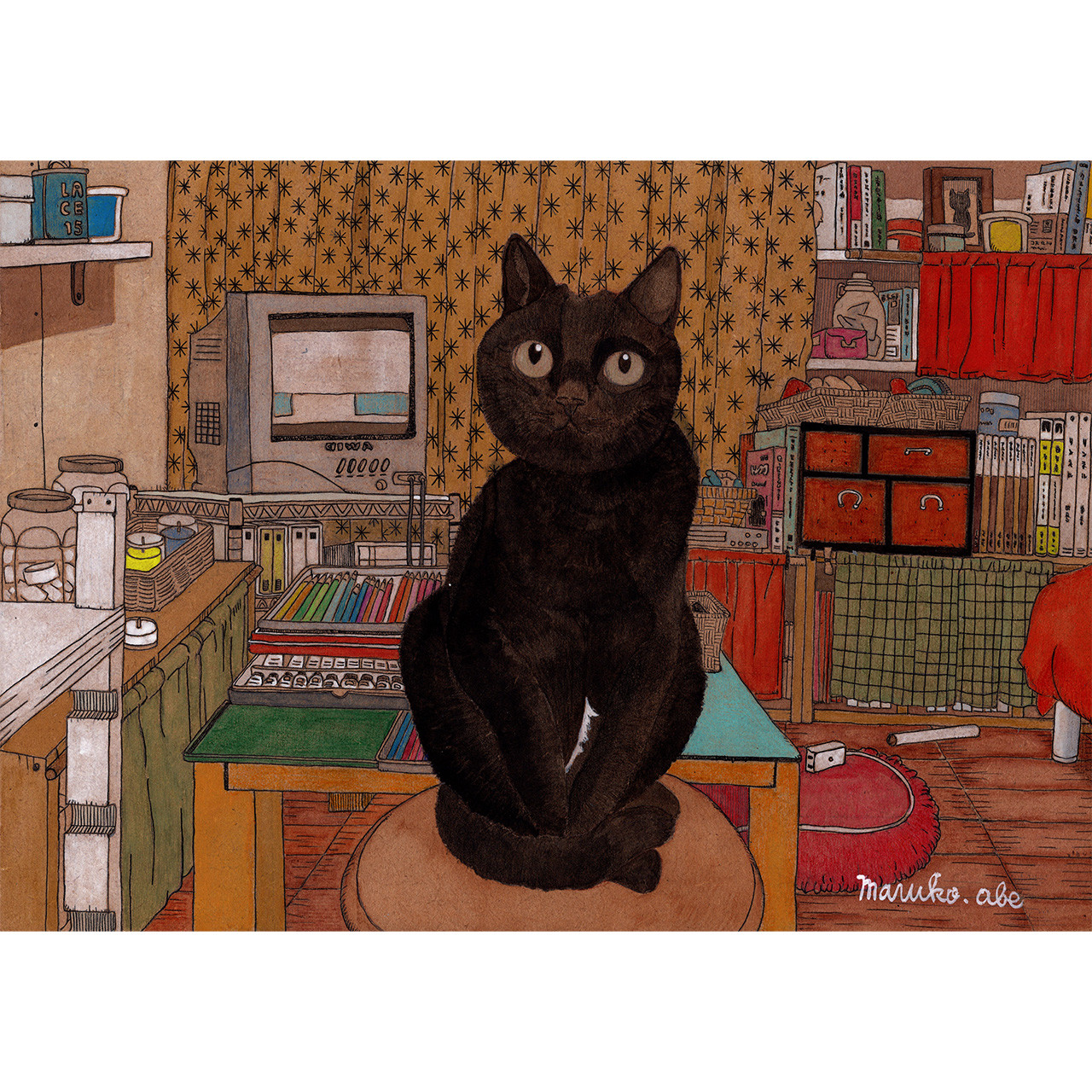 「猫の部屋」猫イラスト（原画）
