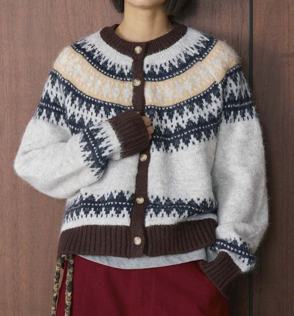 2色　レディースカーディガン　セーター　丸首長袖　上着　おしゃれ 　　通勤　通学　柔らか