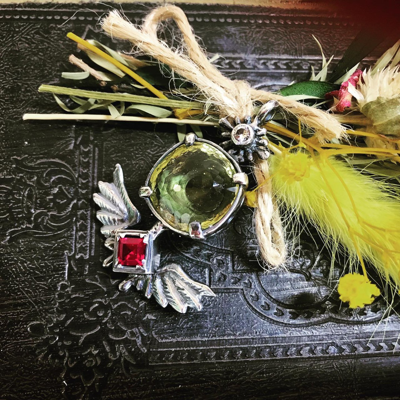 飛翔《レモンクォーツ》　ペンダント　一点物　　SILVER925