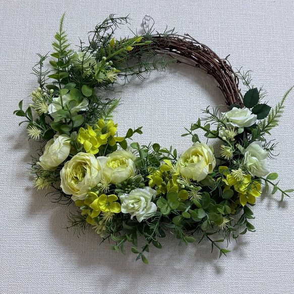 小ぶり♪春色ハーフリース⋆︎* ビタミンカラーのハーフリース アーティフィシャル リース irodori0012