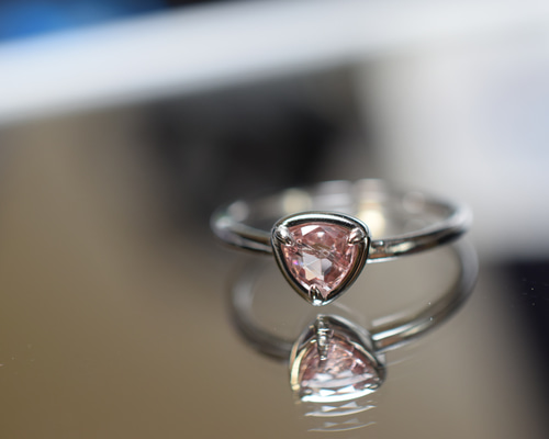 RG10-166 シルバー 非加熱 赤香色 スピネル リング ミャンマー産