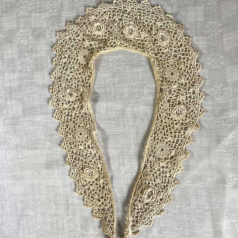 レース　付け襟　生成り色　フランスレース　襟　 12CLch33-1