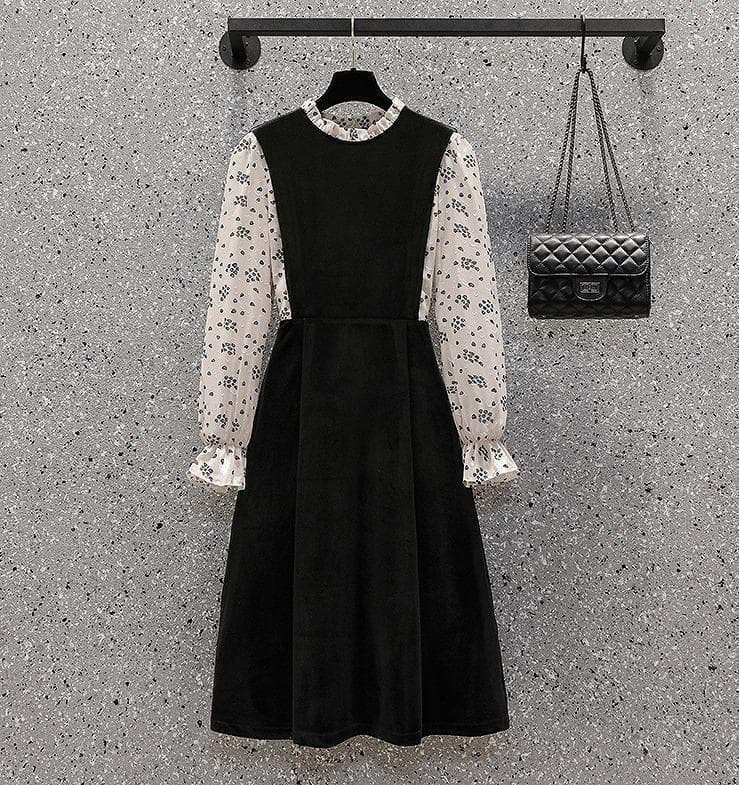 大きいサイズ レディース ワンピース　春夏 秋 新品 長袖