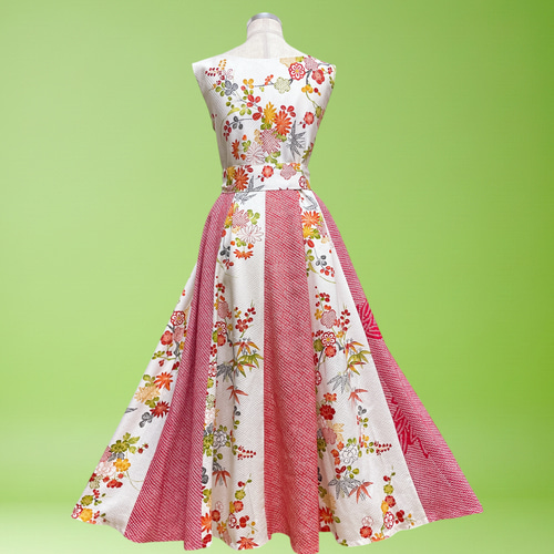 3252 着物　リメイク　ドレス　ワンピース 3252 着物 リメイク ドレス ワンピース