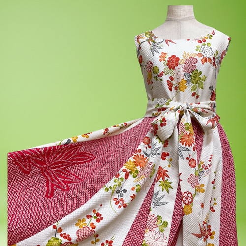 3249 着物　リメイク　ドレス　ワンピース 16. [Kimono Remake] Transform a Kimono into a Gorgeous A-Line