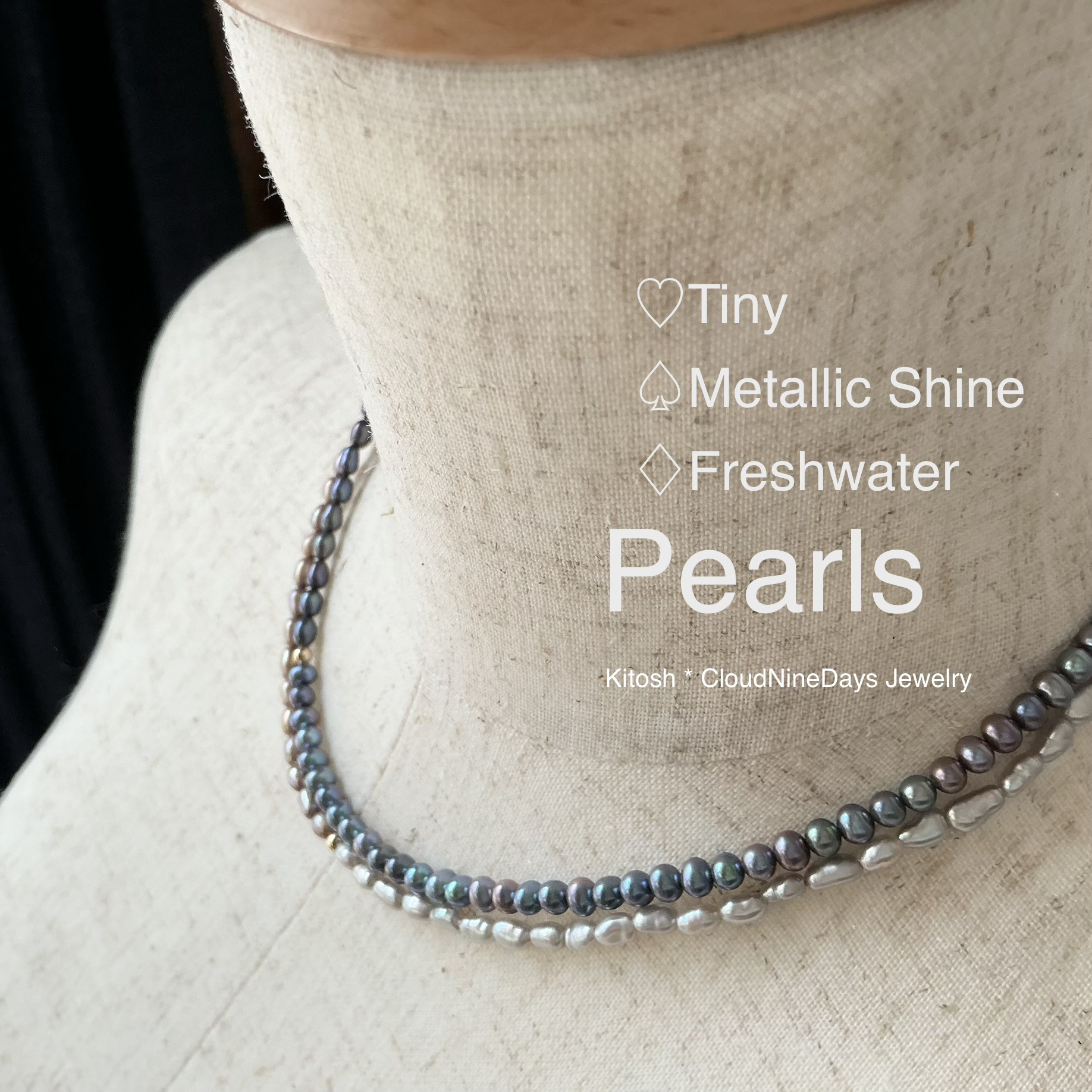 メタリック淡水パール✳︎2連のベビーパール✳︎14kgf✳︎マグネット✳︎