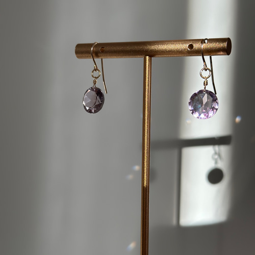 ピンクアメジストピアス 天然石 E 通販 20353068｜Creema(クリーマ)