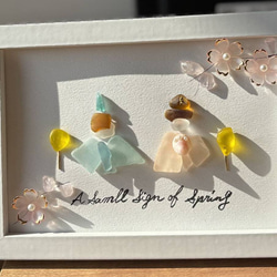 シーグラスアート チューリップ 北欧雑貨 インテリア ビーチグラス 海