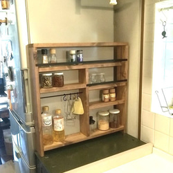 キッチンラックCentral2☆木目強調☆窓枠インテリア西海岸 棚