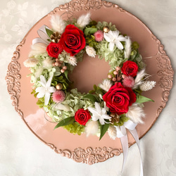 受注制作] ローズガーデンリース✤ピンク&ワインカラー✤プリザーブド