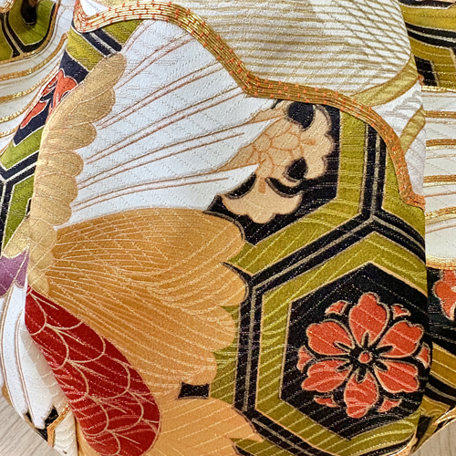 着物生地　リメイク　手提げ　バック 着物BAG 手提げバッグ KB100044｜正絹着物をリメイク -ONLY ONEを