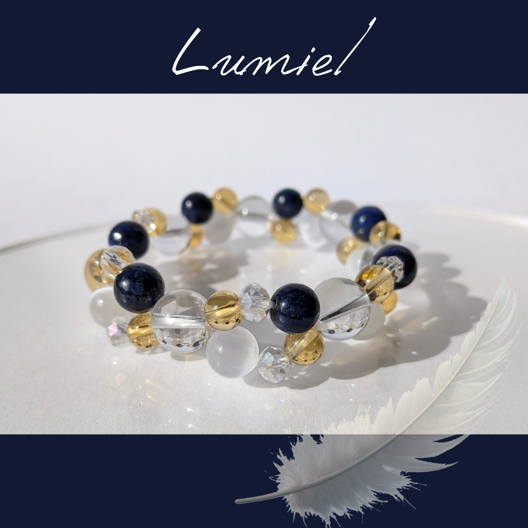天使ルミエルのブレスレット /  天然石 / シトリン / ラピスラズリ / セレナイト