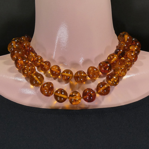 琥珀ネックレス 超ボリュームグラデーションロング約10～16mm / 約80cm
