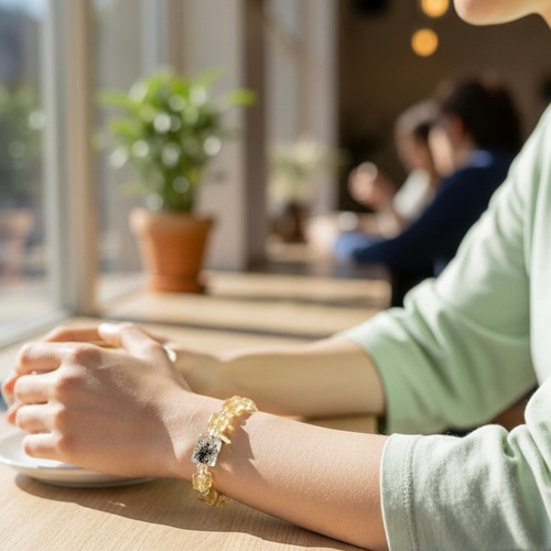 ガネッシュヒマール産水晶&シトリンブレスレット ブレスレット Himal