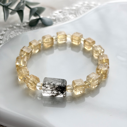 ガネッシュヒマール産水晶&シトリンブレスレット ブレスレット Himal