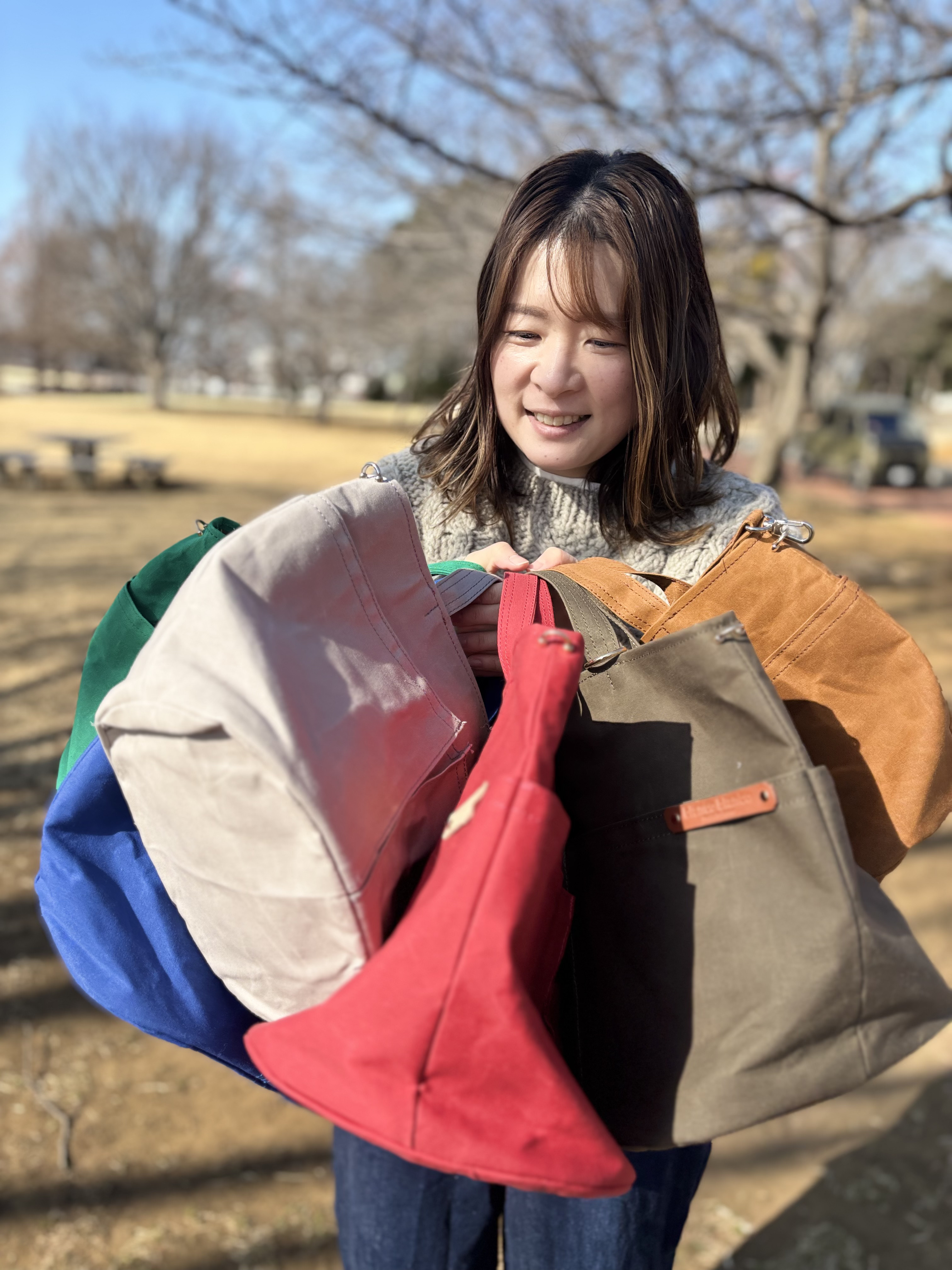 りんごひとつ分の軽さ 380g あいぼうベーシックBAG｜帆布・軽量・ポケット8こ