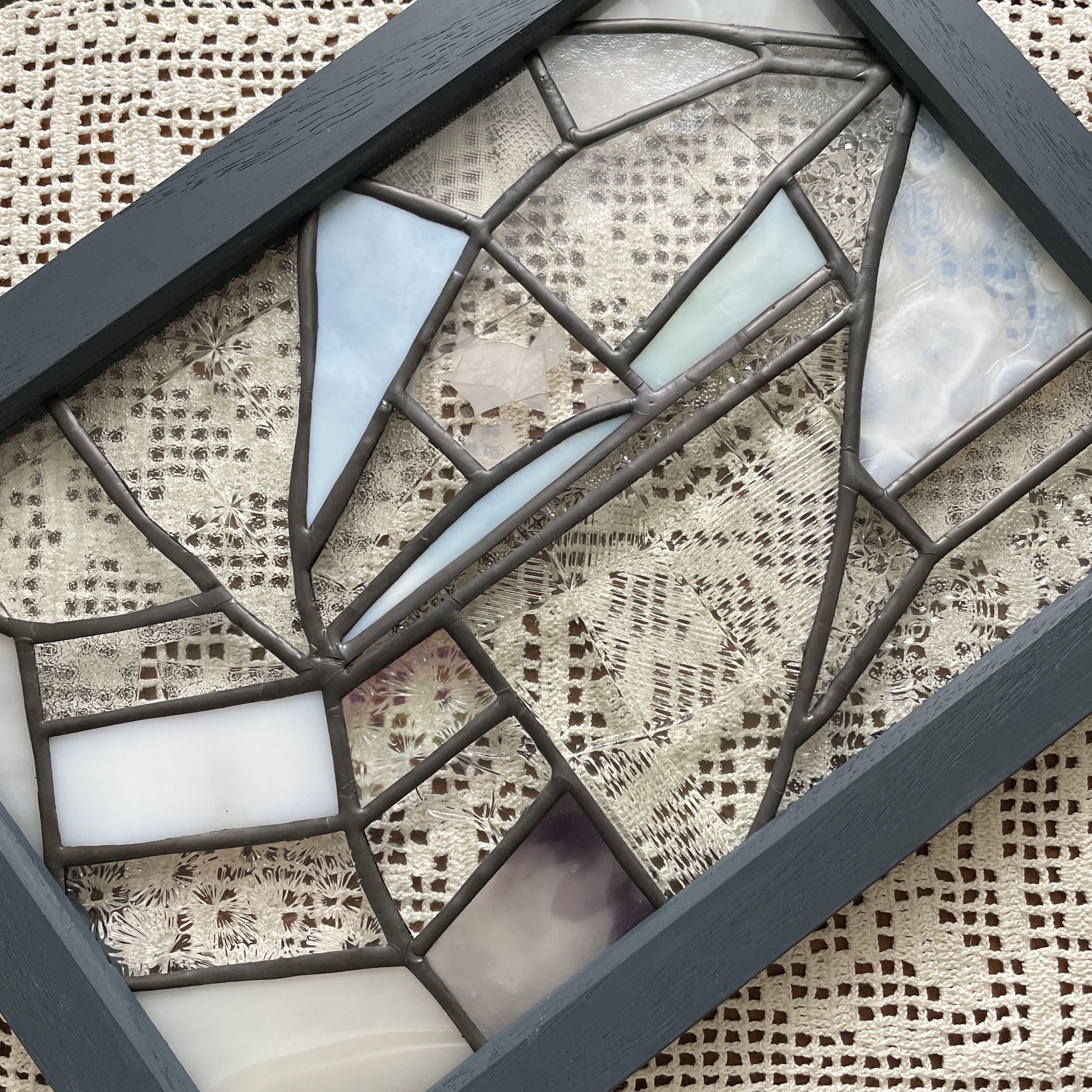 ステンドグラス　パネル　モザイクアート　冬模様