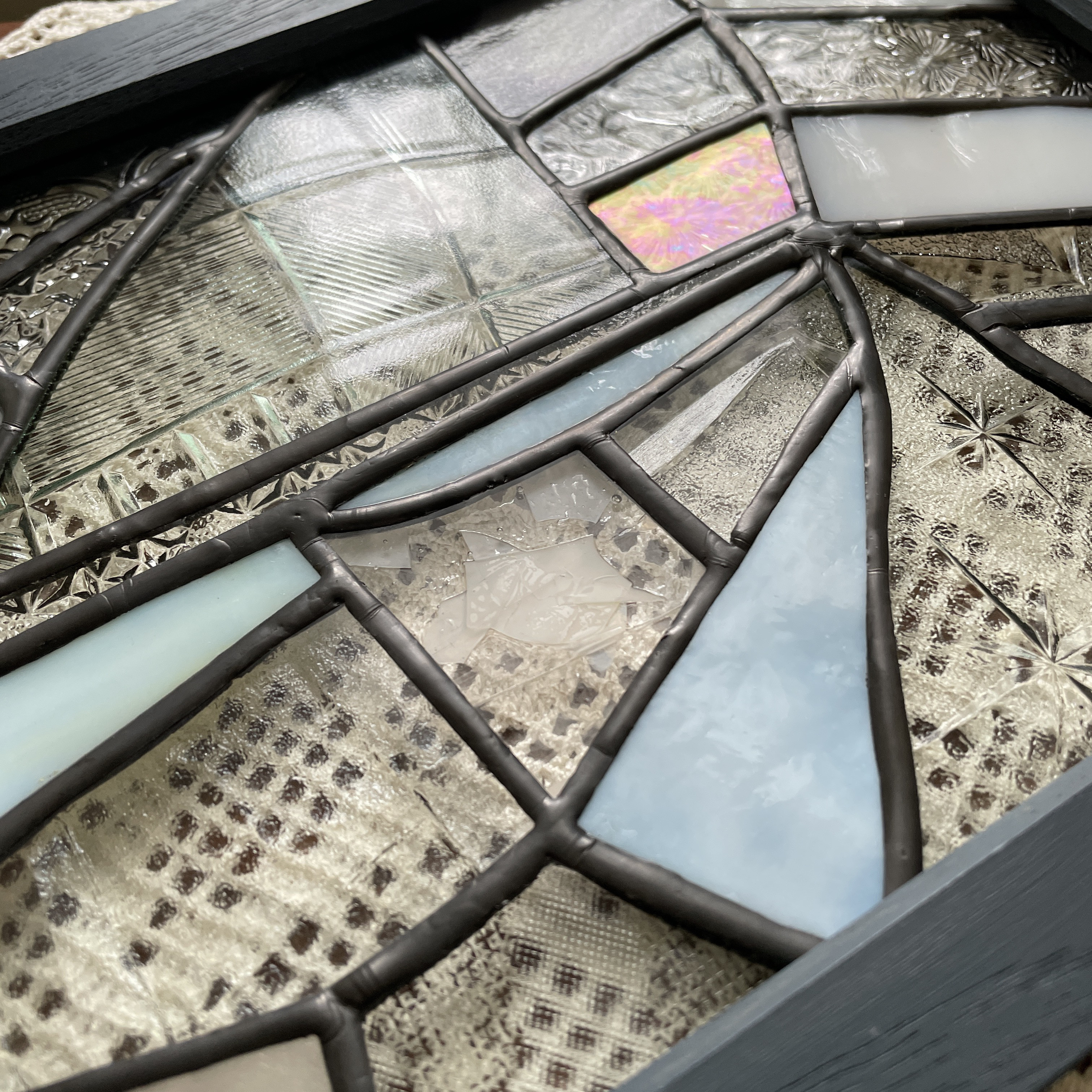 ステンドグラス　パネル　モザイクアート　冬模様