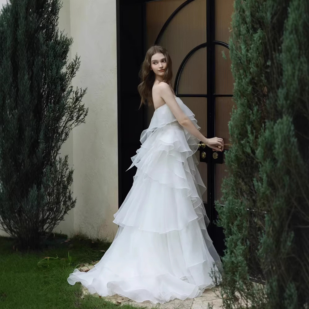 綺麗 白 オフショルダー ウェディングドレス プリンセス 高級感 花嫁 パーティー 誕生日 二次会 前撮り HL1365