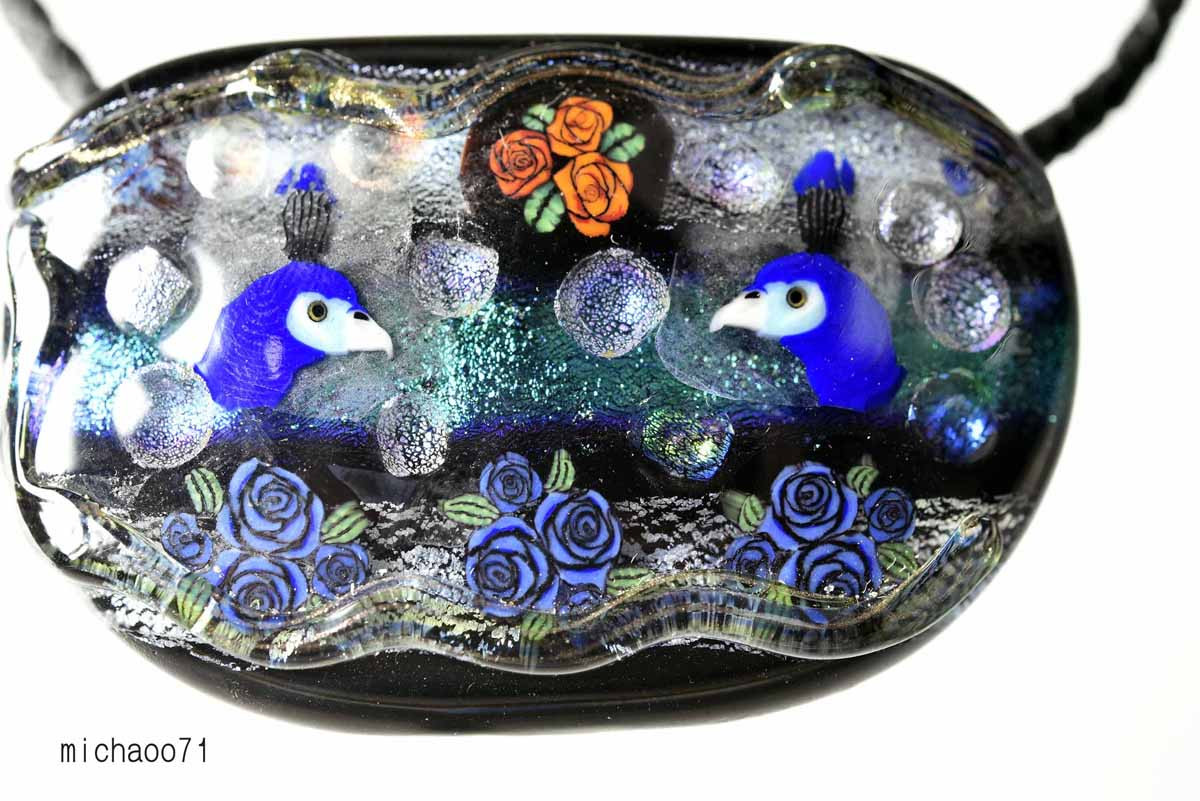 とんぼ玉 トンボ玉 蜻蛉玉 ペンダントトップ   モレッティ   ハンドメイド 13445-491