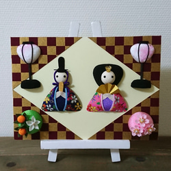 ミニ座布団 置物用 金彩菱形 7cm角 4枚セット ハンドメイド ミニチュア