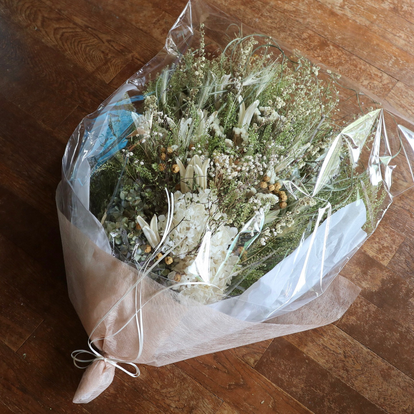 (75cm) ＊特大＊パンパスグラスとスモークツリーのふわふわのボリュームスワッグ/パープルホワイト/ドライフラワー/春