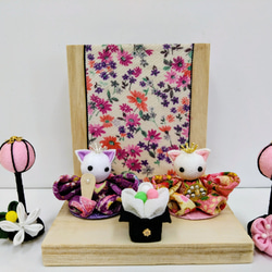 5月人形 兜飾り つまみ細工 端午の節句 猫 その他インテリア雑貨