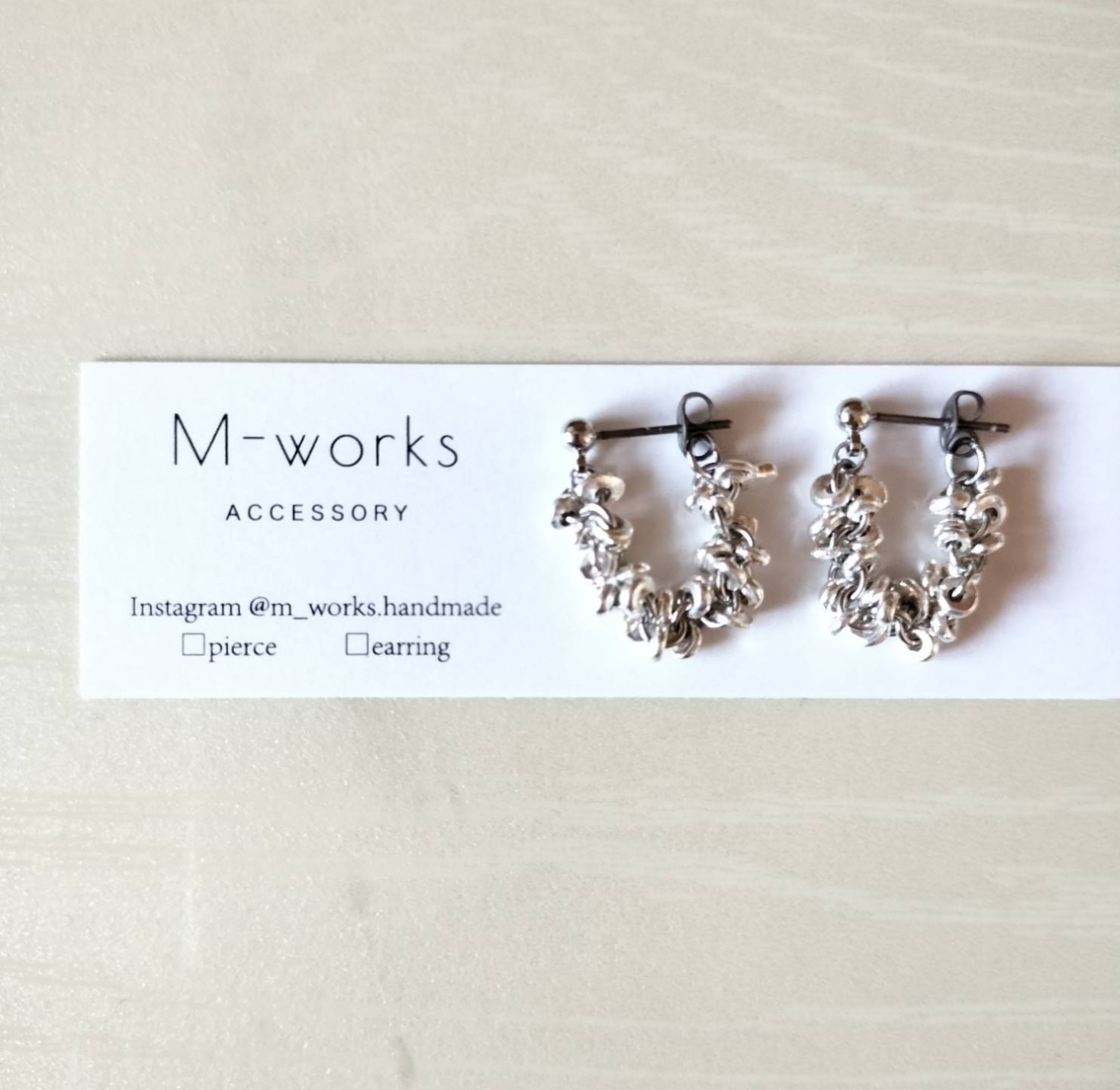 カレンシルバー*half circle∴ピアス▣イヤリング