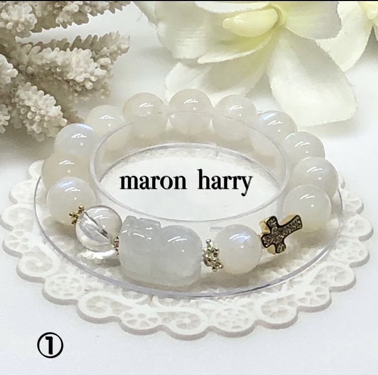 ⭐️大人気⭐️ムーンストーン貔貅ブレスレット①•*¨*•.¸¸♬