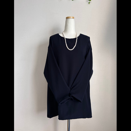さらっとしっとりネイビーフォーマル長袖チュニック チュニック Kym